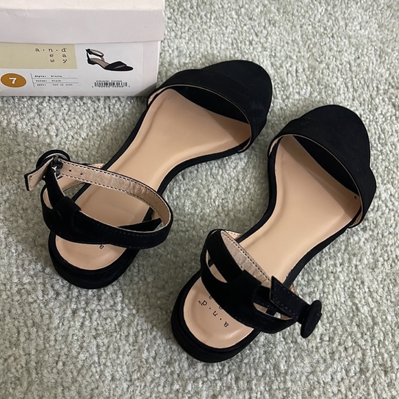 Black Ankle Strap Sandals - Picture 8 of 8